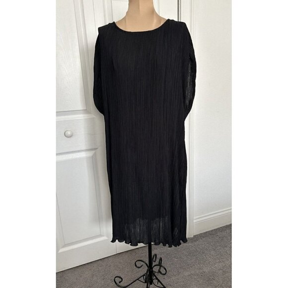 Madewell Simona Plissé Mini Dress in Black Size 14W - Picture 6 of 13